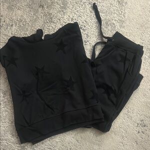 Black Star Print Lounge Set